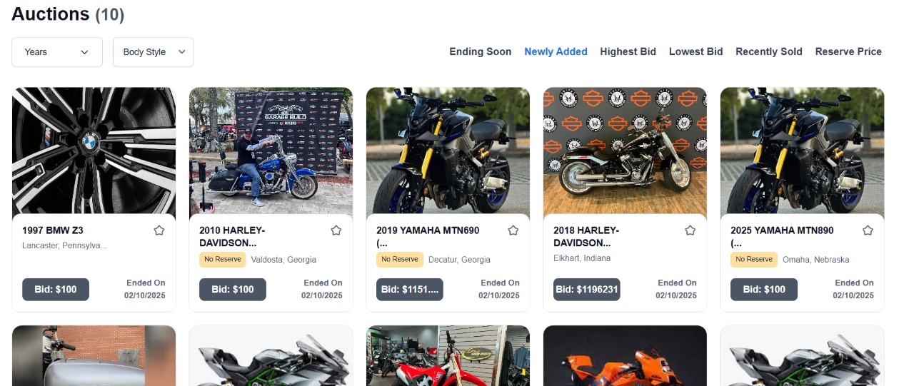 Auction Listings
