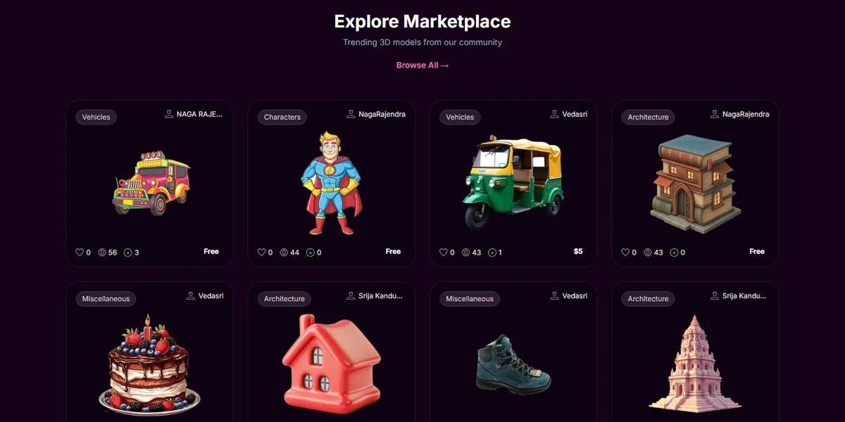 MeshVista 3D marketplace